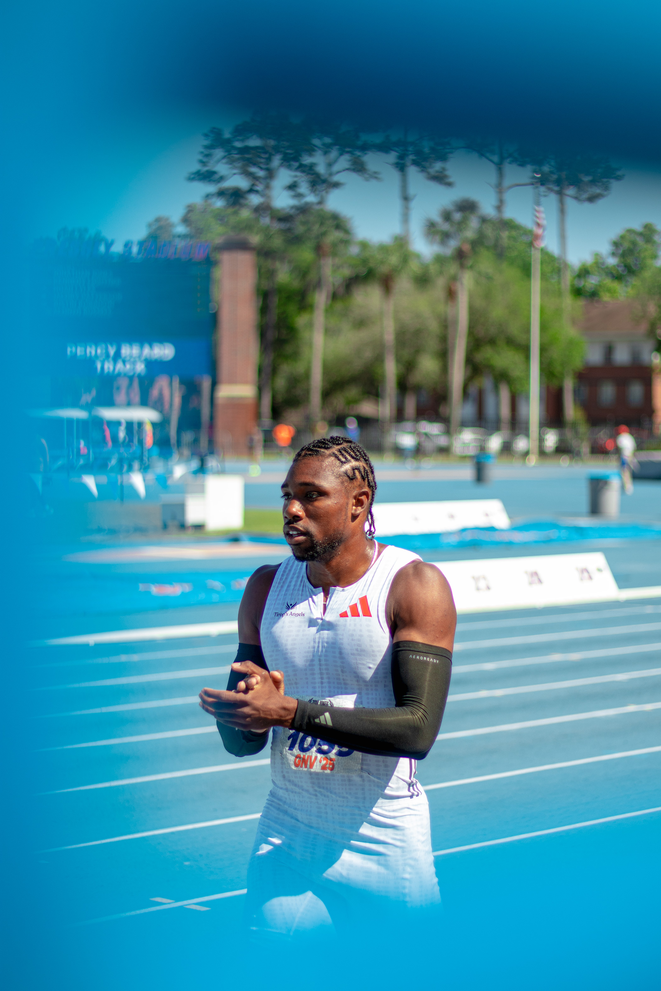 Noah Lyles competing at Tom Jones Invitational 2025